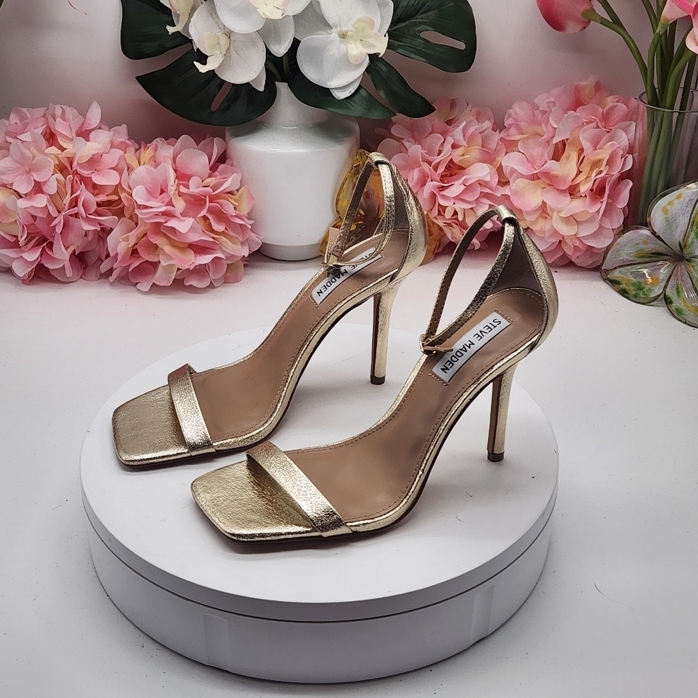 Steve Madden Metallic Gold Stiletto Sandals
